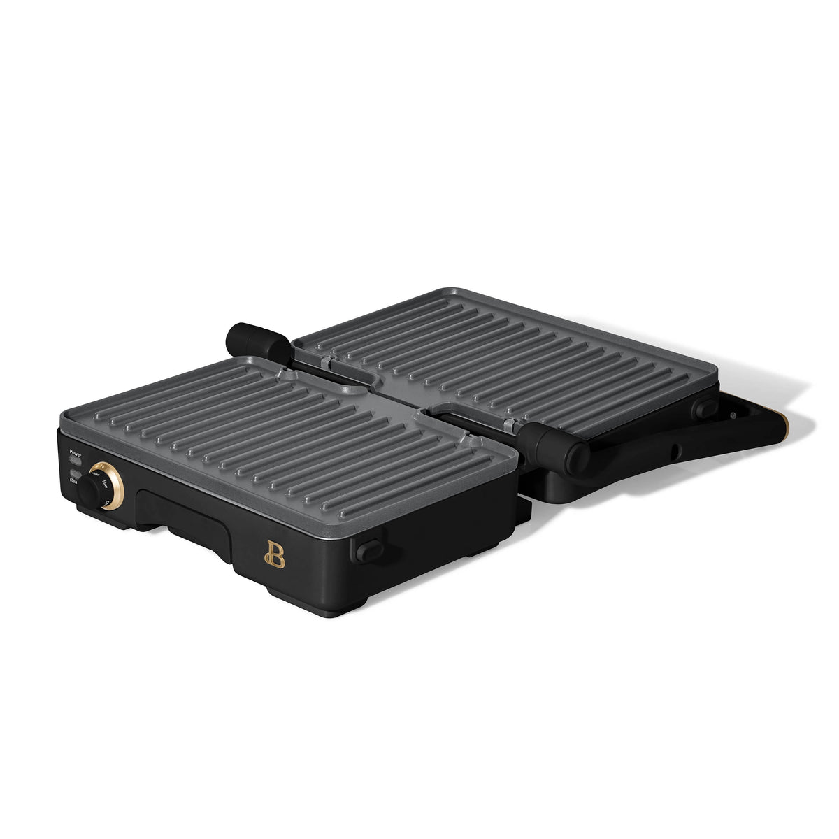 Beautiful 2-in-1 Panini Press & Grill with Detachable Plates, Black Sesame by Drew Barrymore