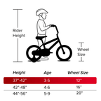 Huffy 12" Rock It Kids' Bike, Fits Riders 37" - 42", Gray/Green, Youth, Boys