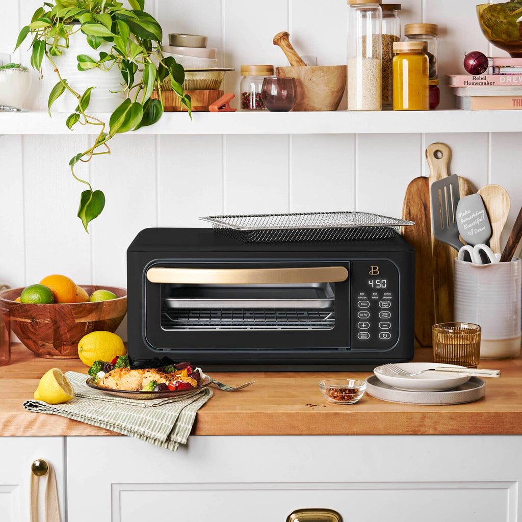 Beautiful Infrared Air Fry Toaster Oven, 9-Slice, 1800 W, Black Sesame by Drew Barrymore