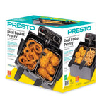 Presto 5 Qt Dual Basket Pro Fry Immersion Element Black Deep Fryer 05489