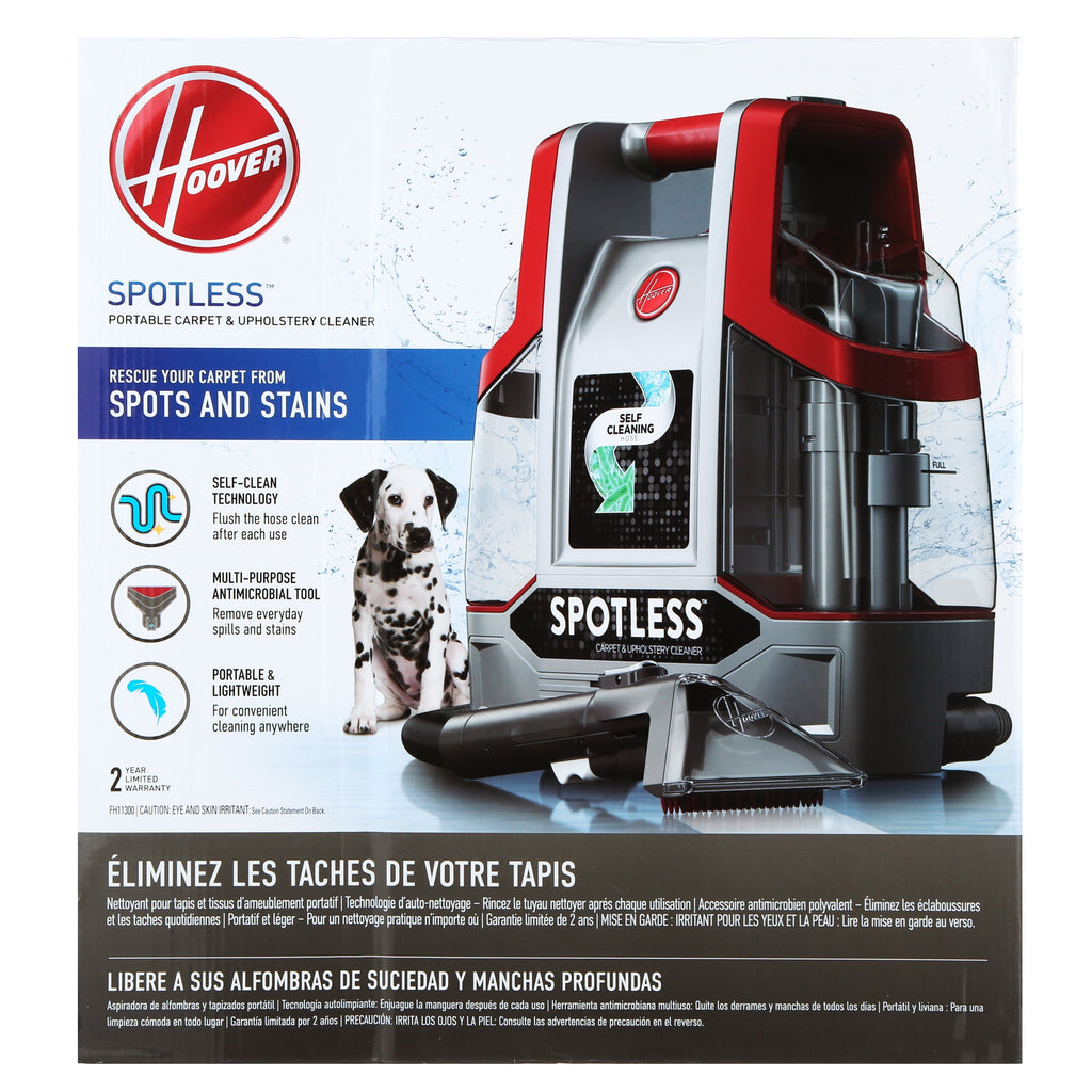 Hoover Spotless Portable Carpet & Upholstery Spot Cleaner Machine, for Carpet, Rugs, and Upholstery, 5 Oz. Pet Solution, Self Cleaning, FH11300