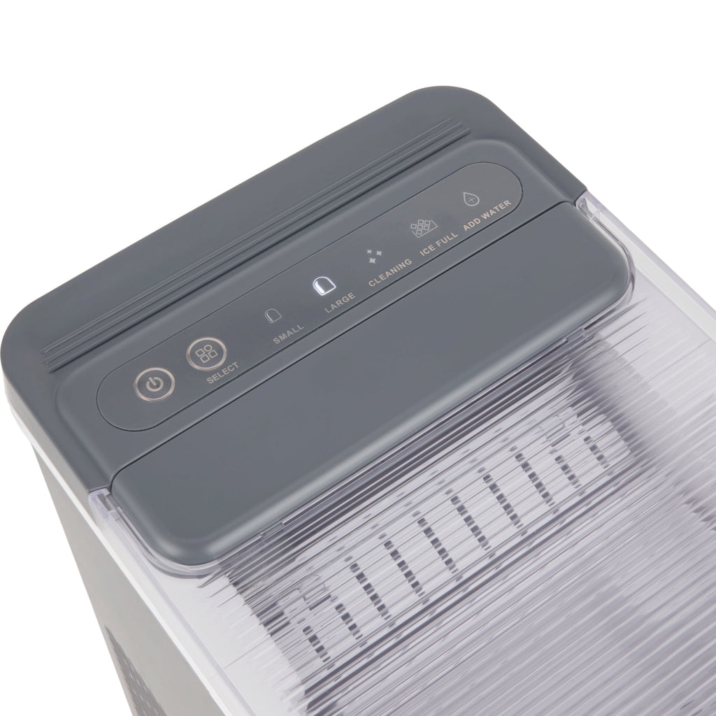 Mainstays Portable Countertop Ice Maker, 26 lbs Per Day, Compact Ice Machine with Quick Ice Cycles, No Plumbing Required, Grey