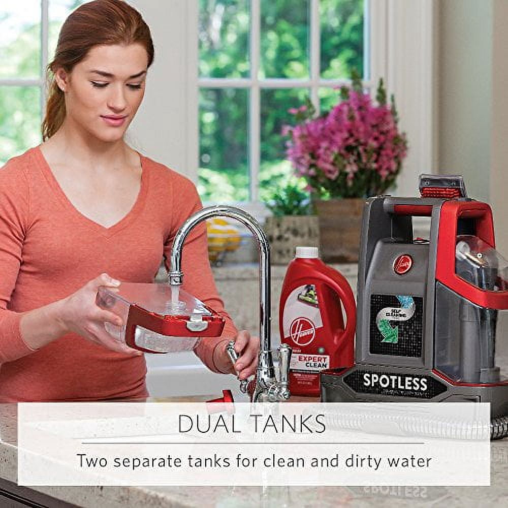 Hoover Spotless Portable Carpet & Upholstery Spot Cleaner Machine, for Carpet, Rugs, and Upholstery, 5 Oz. Pet Solution, Self Cleaning, FH11300