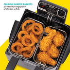 Presto 5 Qt Dual Basket Pro Fry Immersion Element Black Deep Fryer 05489
