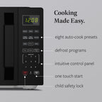 Farberware Countertop Microwave Oven, 0.7 cu ft, 700 W, Auto-Cook Menu, Black
