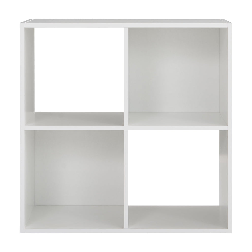 Mainstays 4 Cube Storage Organizer Bookcase, White