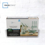 Mainstays Ceramic Aluminum, 12 Piece, Pots and Pans Cookware Set Green Nonstick