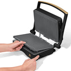 Beautiful 2-in-1 Panini Press & Grill with Detachable Plates, Black Sesame by Drew Barrymore