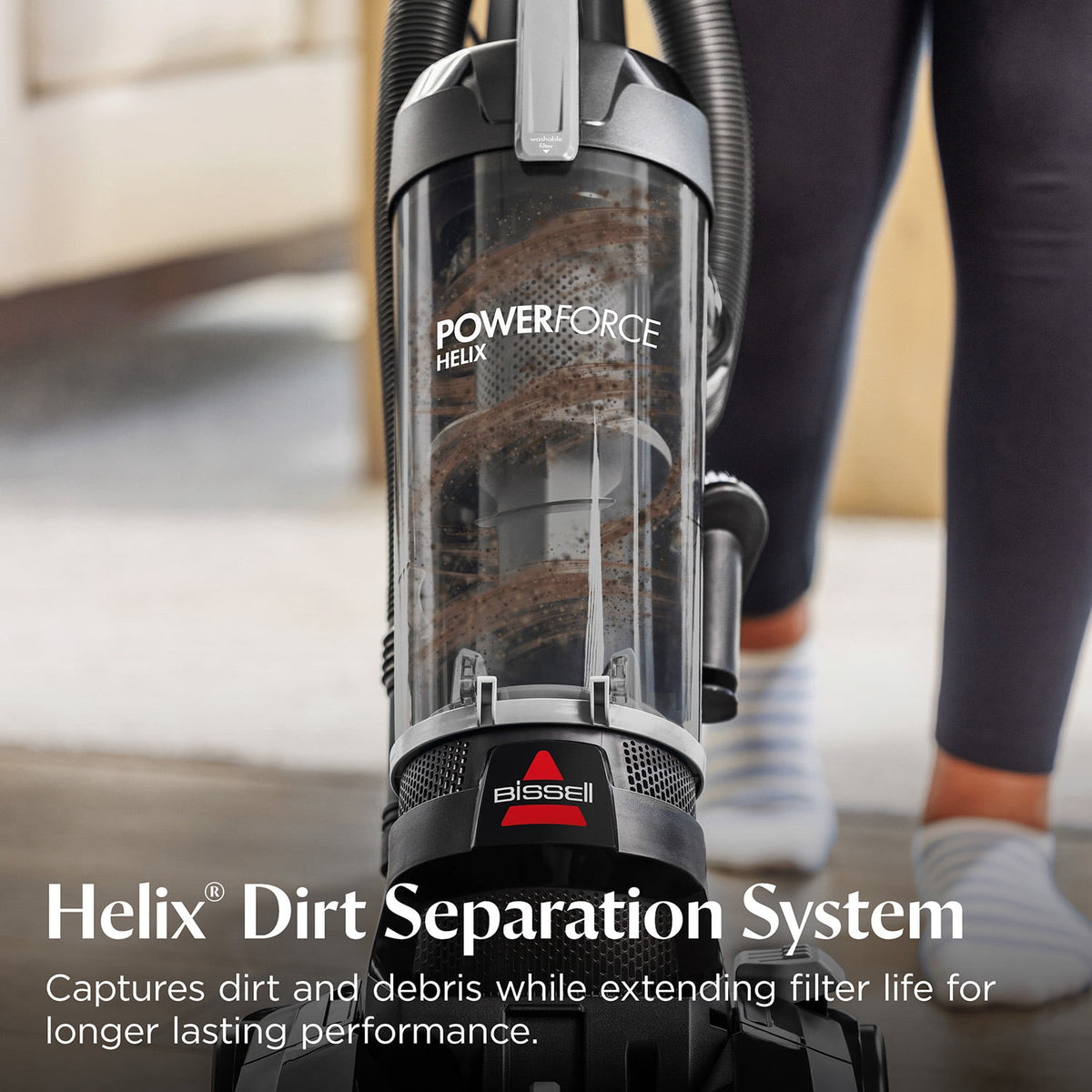 BISSELL PowerForce Helix, Bagless, Upright Vacuum, Pet Friendly, Helix Dirt Separation System, Lightweight, 4364, Gray & Black
