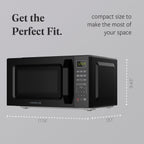 Farberware Countertop Microwave Oven, 0.7 cu ft, 700 W, Auto-Cook Menu, Black