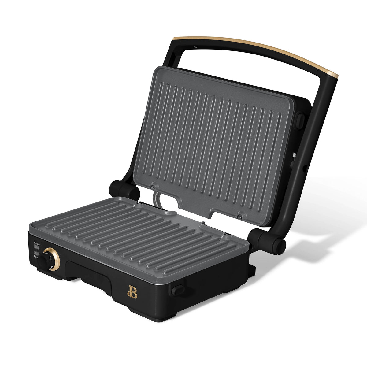 Beautiful 2-in-1 Panini Press & Grill with Detachable Plates, Black Sesame by Drew Barrymore