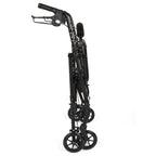 Equate Rolling Walker Rollator with Seat and Wheels, Black, 350 lb Capacity