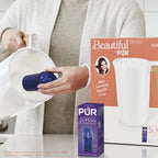 Beautiful by PUR 12 Cup Water Filtration Pitcher, W 10.2" x H 10.6" x L 6.8", White Icing (PPT120W)