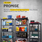 Plano 5-Shelf Extra Heavy Duty Plastic Storage Shelf Unit, 72.5” x 36” x 24”, 1000lb Capacity