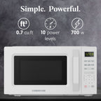 Farberware Countertop Microwave Oven, 0.7 cu ft, 700 W, Auto-Cook Functions, White