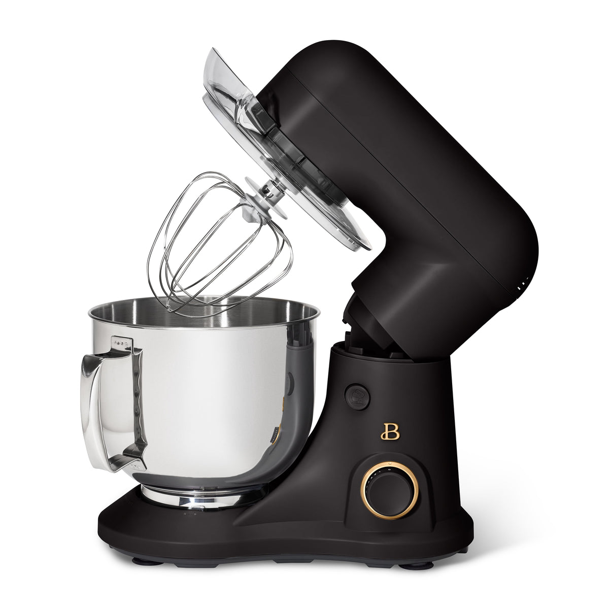 Beautiful 5.3 Qt Stand Mixer, Black Sesame with Flat Beater, Dough Hook, Balloon Whisk