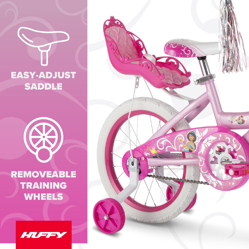 Huffy 16" Disney Princess Kids' Bike, Fits Riders 3'5" - 4'0", Pink, Child, Girl's