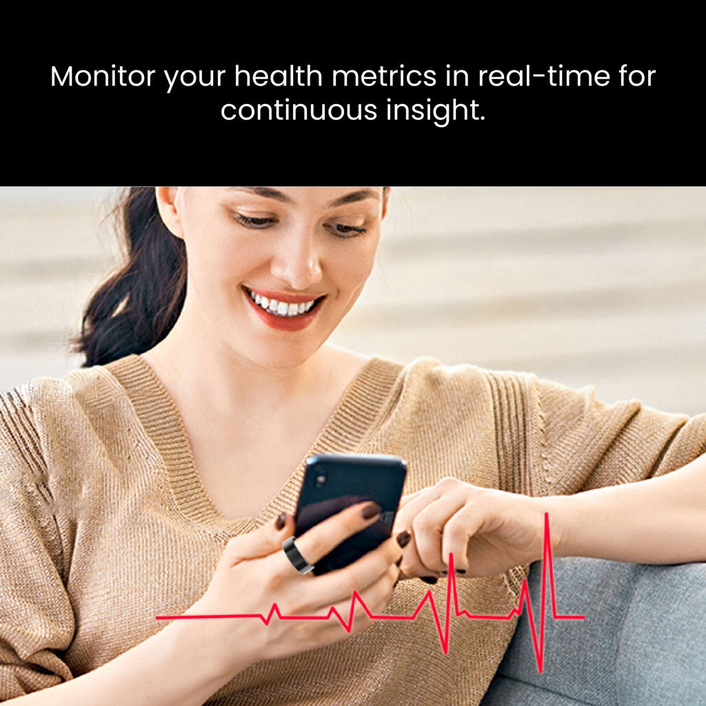 LIVEUP Smart Ring, Sleep & Heart Rate Tracking, Blood Oxygen Monitoring, Waterproof, Size 10, 1 Count