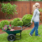 Original Marathon Yard Rover Poly Tray, 2-Wheel Home Garden Wheelbarrow Cart, 300 lb. Capacity