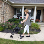 Equate Rolling Walker Rollator with Seat and Wheels, Black, 350 lb Capacity