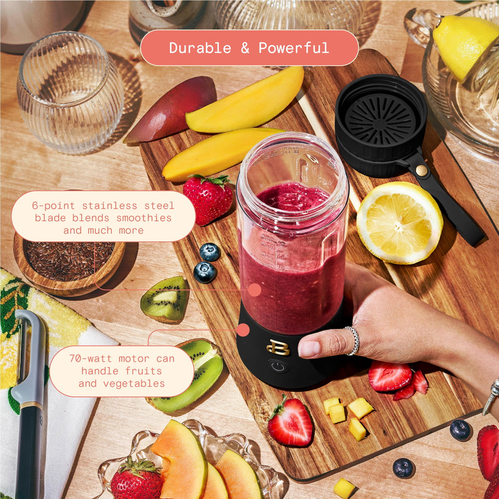 Beautiful Portable to-Go Blender 2.0, 70 W, 16 oz, Black Sesame by Drew Barrymore