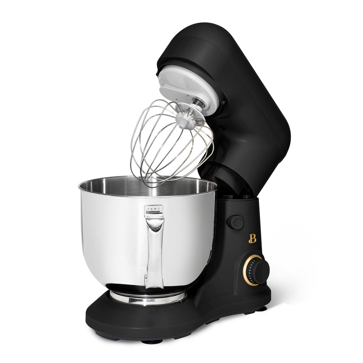 Beautiful 5.3 Qt Stand Mixer, Black Sesame with Flat Beater, Dough Hook, Balloon Whisk