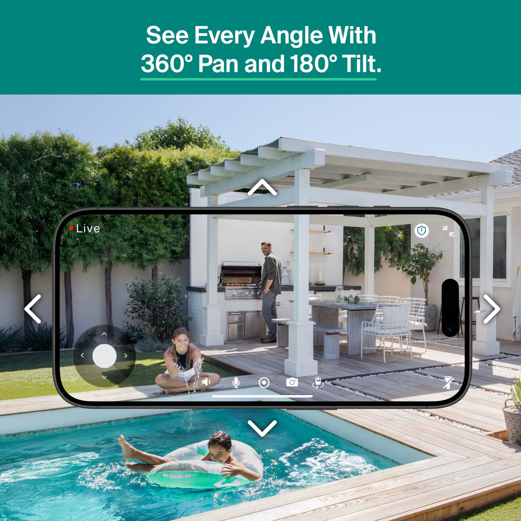 Arlo Essential Pan Tilt Security Camera 1080p HD (2025 Release) - Wired Plug-In Power Outdoor Camera, 1-Cam