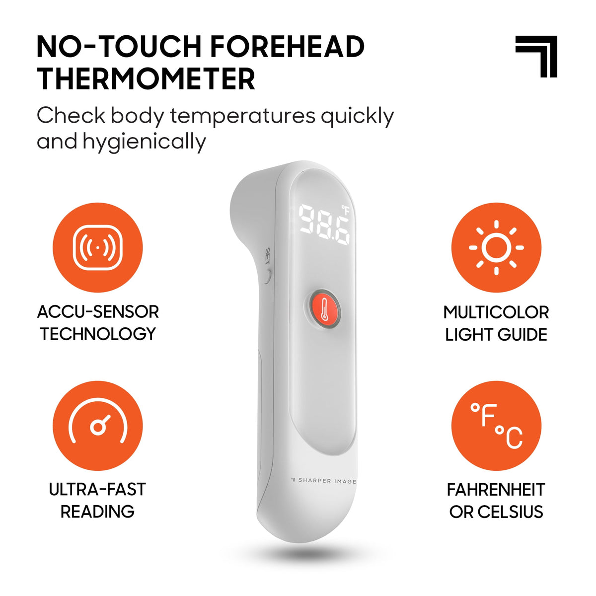 Sharper Image Health Kit 3 Piece Set with Forehead Thermometer Blood Pressure Monitor Pulse Oximeter, Accu-Sensor Technology, Portable Design, 1 Count
