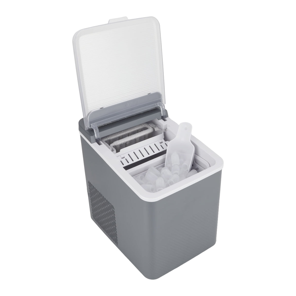 Mainstays Portable Countertop Ice Maker, 26 lbs Per Day, Compact Ice Machine with Quick Ice Cycles, No Plumbing Required, Grey