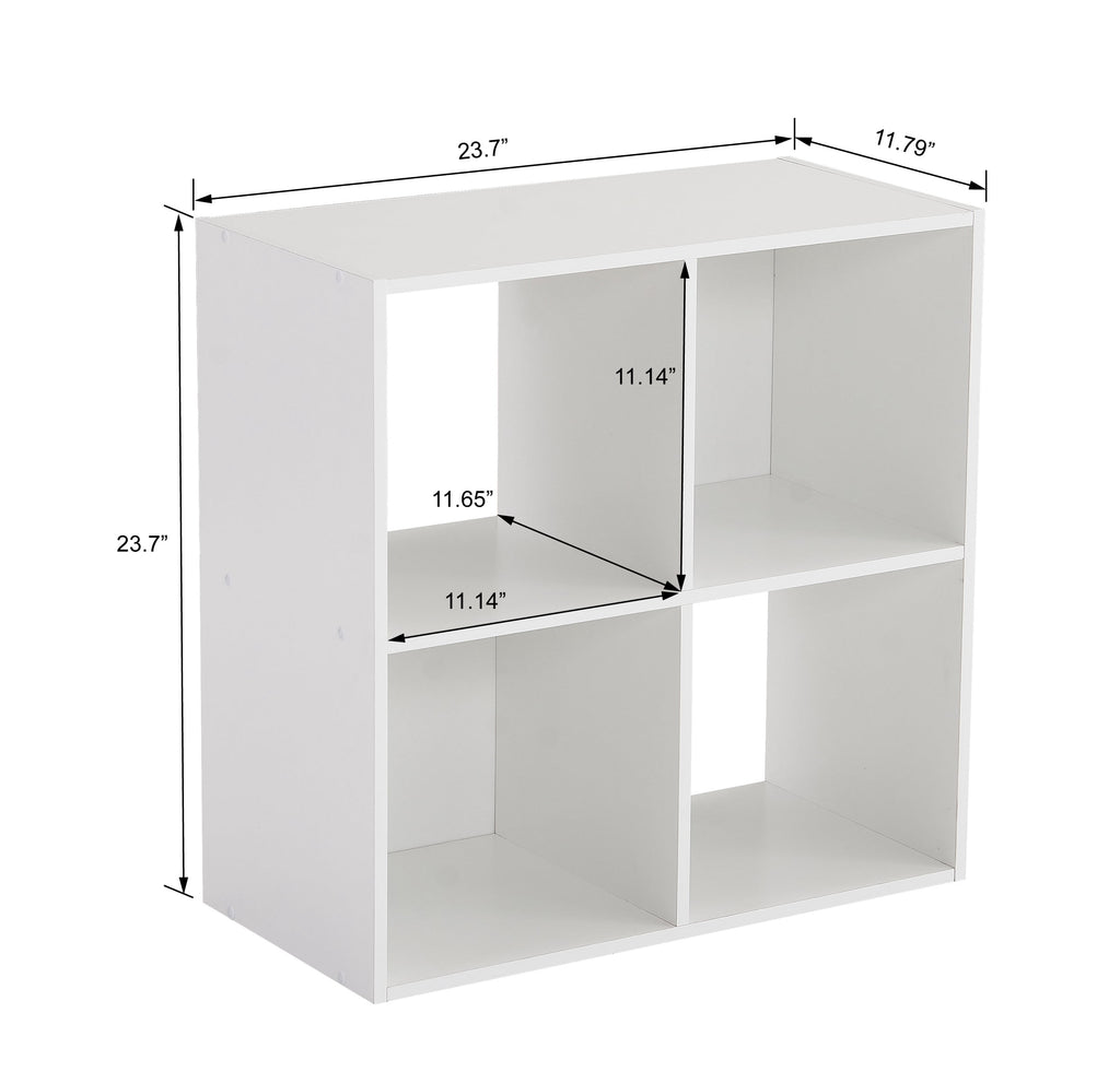 Mainstays 4 Cube Storage Organizer Bookcase, White