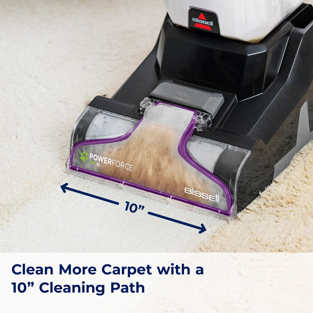 BISSELL PowerForce Pet XL Upright Deep Cleaner, for Carpet and Upholstery, 10" Clean Path, Above Floor Cleaning, Large Clean Tank, Lightweight, 3748, Black