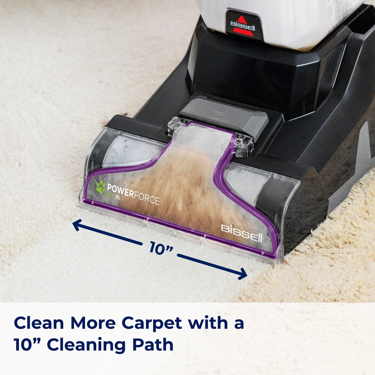 BISSELL PowerForce Pet XL Upright Deep Cleaner, for Carpet and Upholstery, 10" Clean Path, Above Floor Cleaning, Large Clean Tank, Lightweight, 3748, Black