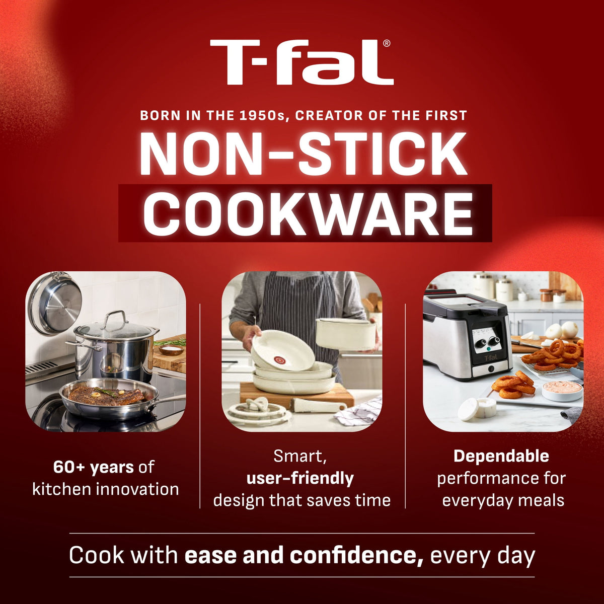 T-fal Easy Care Nonstick Cookware, 20 piece Set, Grey, B087SKDW