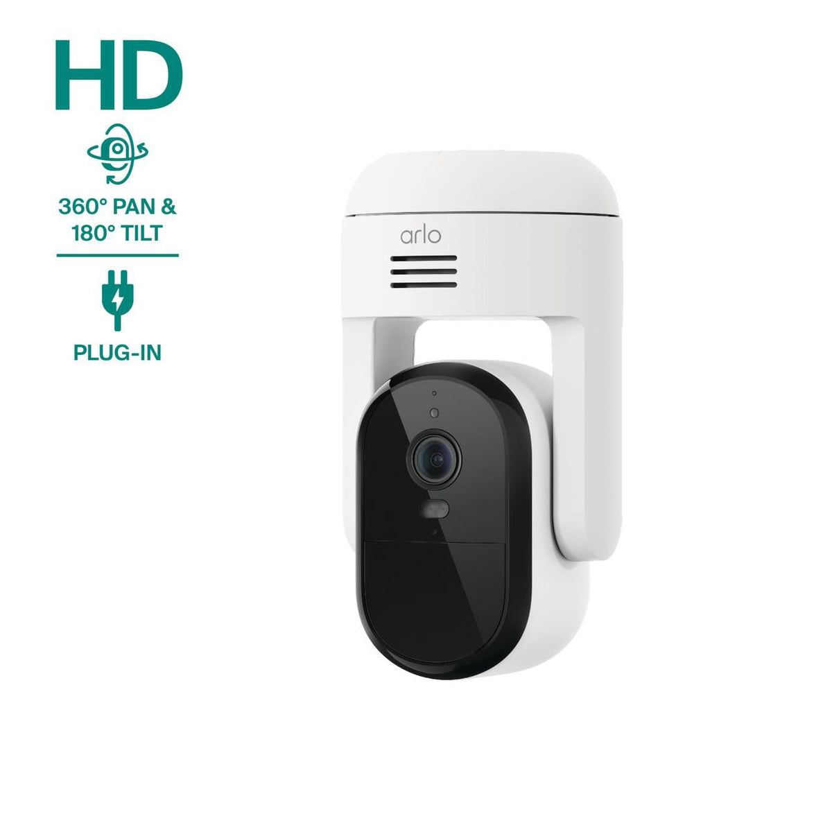 Arlo Essential Pan Tilt Security Camera 1080p HD (2025 Release) - Wired Plug-In Power Outdoor Camera, 1-Cam