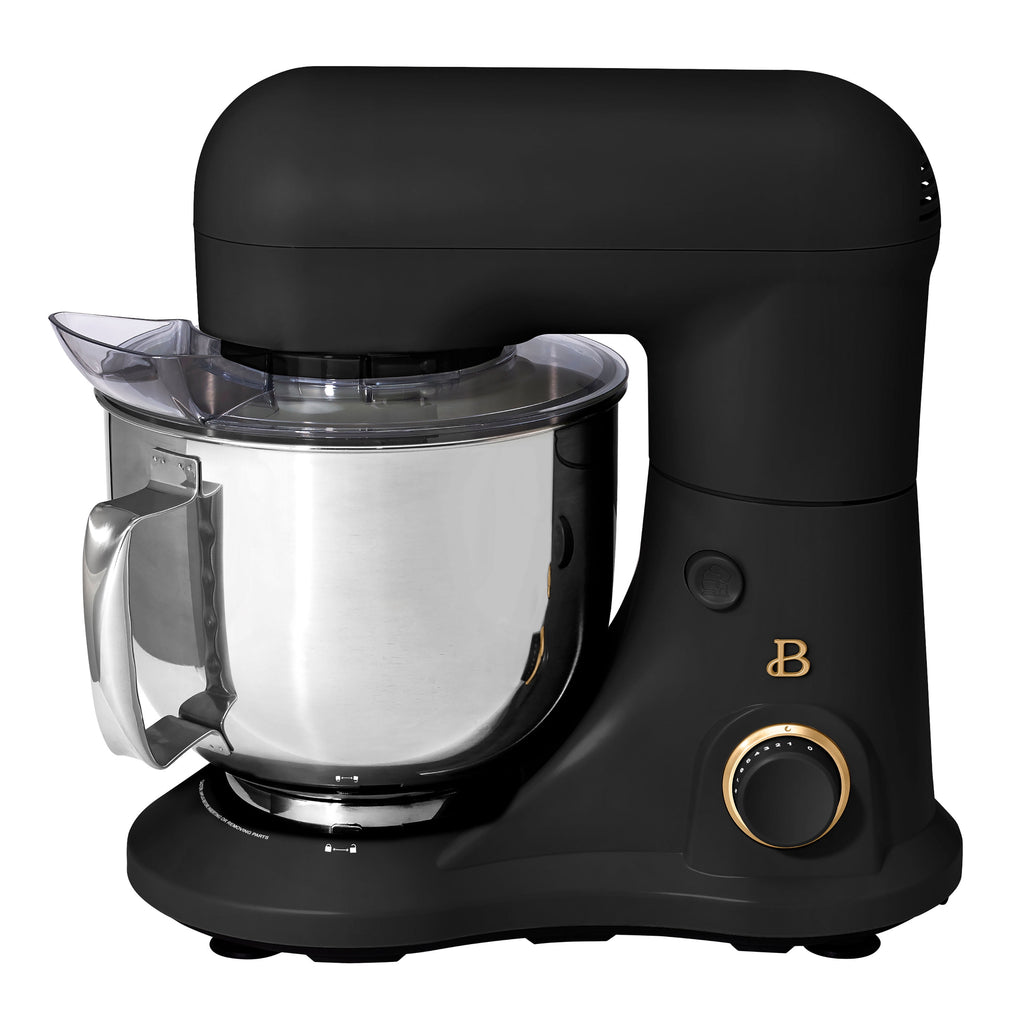 Beautiful 5.3 Qt Stand Mixer, Black Sesame with Flat Beater, Dough Hook, Balloon Whisk
