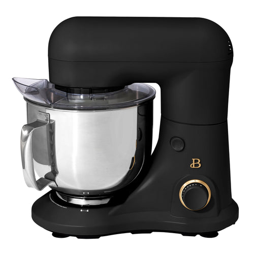 Beautiful 5.3 Qt Stand Mixer, Black Sesame with Flat Beater, Dough Hook, Balloon Whisk