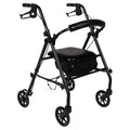 Equate Rolling Walker Rollator with Seat and Wheels, Black, 350 lb Capacity