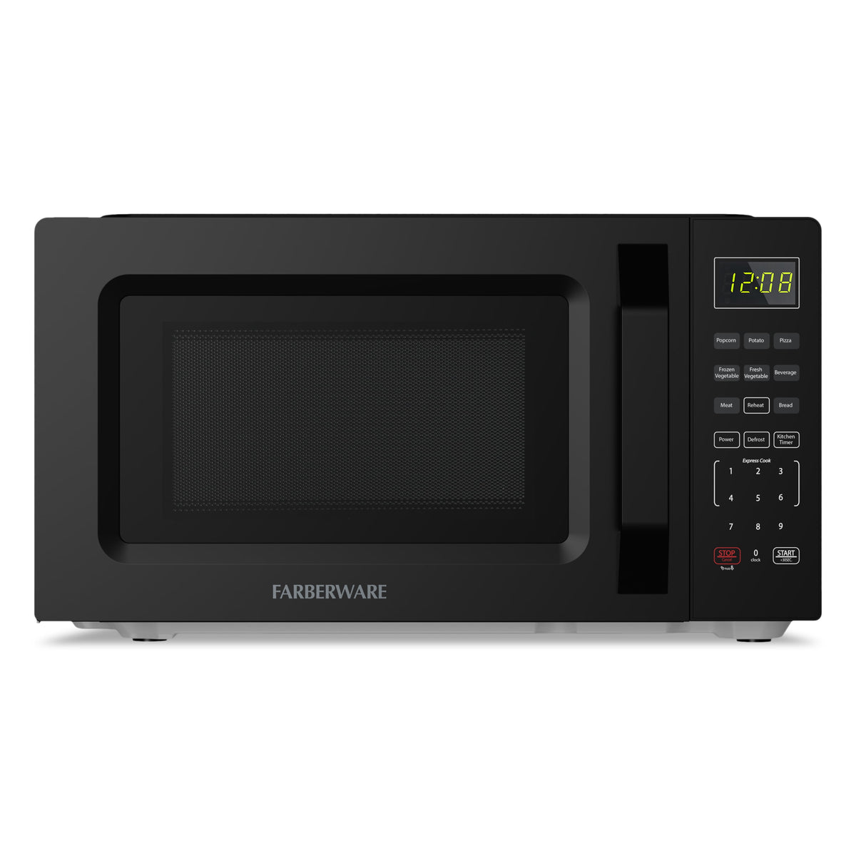 Farberware Countertop Microwave Oven, 0.7 cu ft, 700 W, Auto-Cook Menu, Black