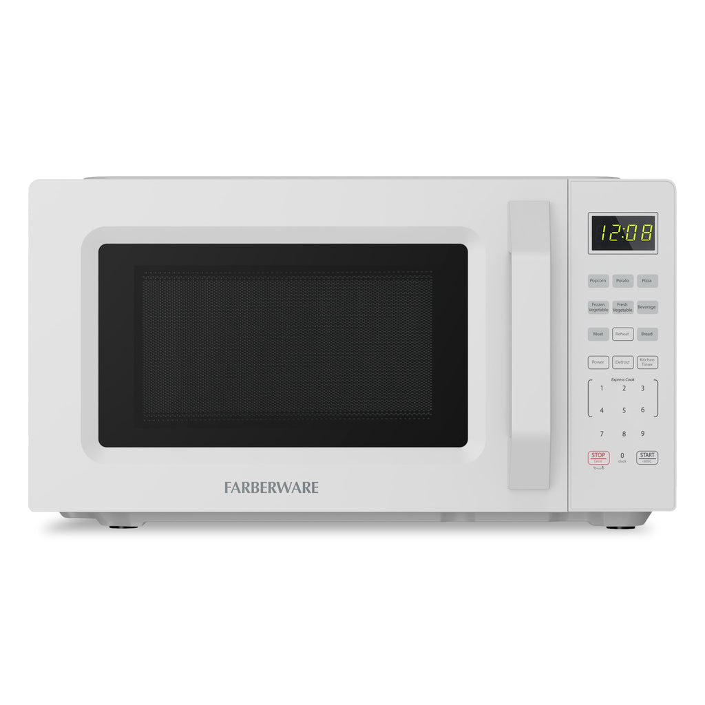 Farberware Countertop Microwave Oven, 0.7 cu ft, 700 W, Auto-Cook Functions, White