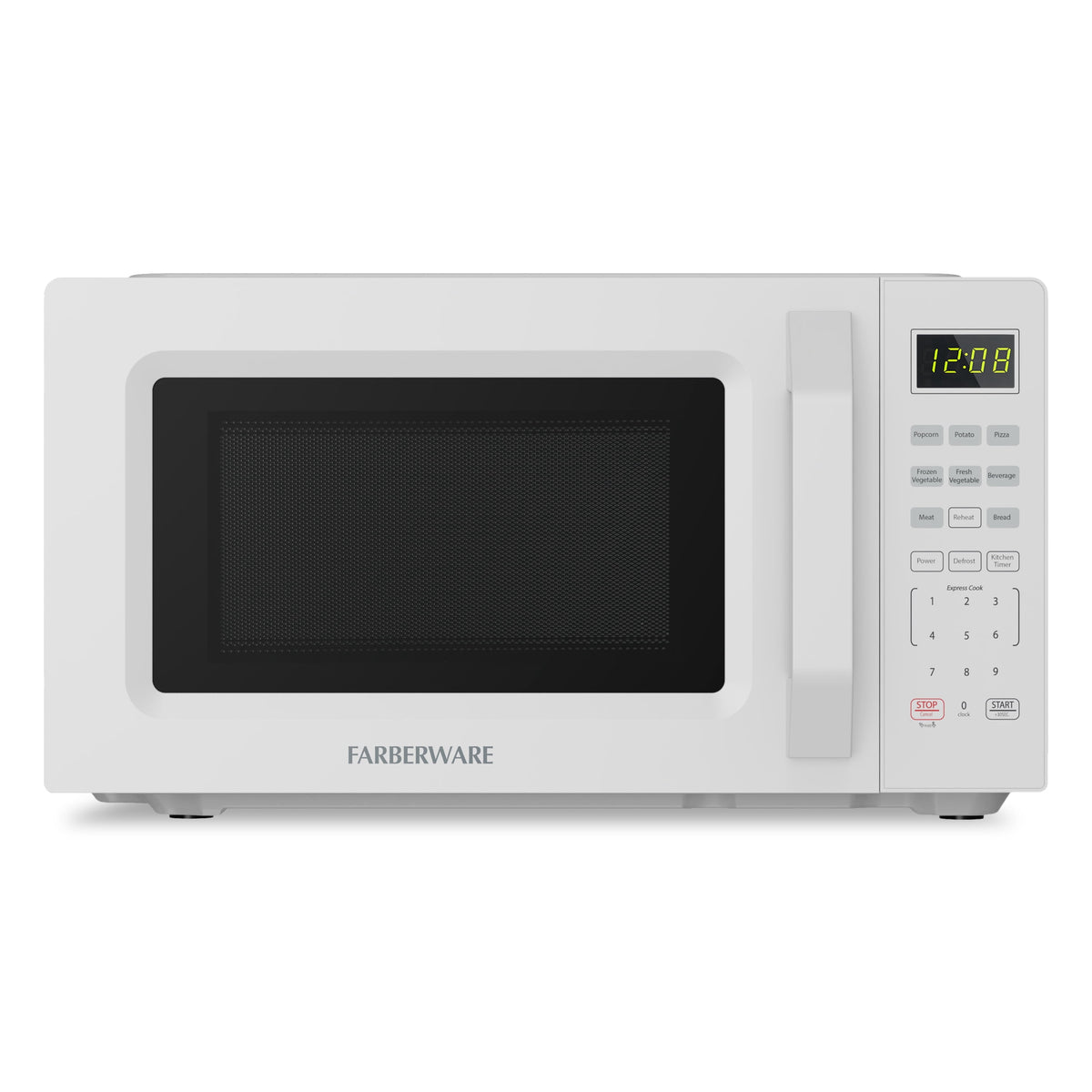 Farberware Countertop Microwave Oven, 0.7 cu ft, 700 W, Auto-Cook Functions, White