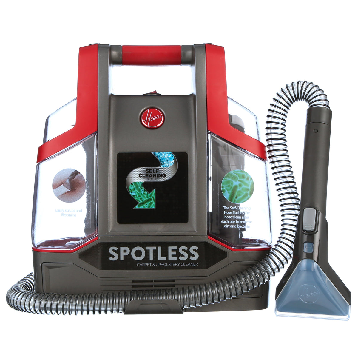 Hoover Spotless Portable Carpet & Upholstery Spot Cleaner Machine, for Carpet, Rugs, and Upholstery, 5 Oz. Pet Solution, Self Cleaning, FH11300