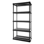 Plano 5-Shelf Heavy Duty Plastic Storage Shelves, 73” x 36” x 18”, 750lb Capacity