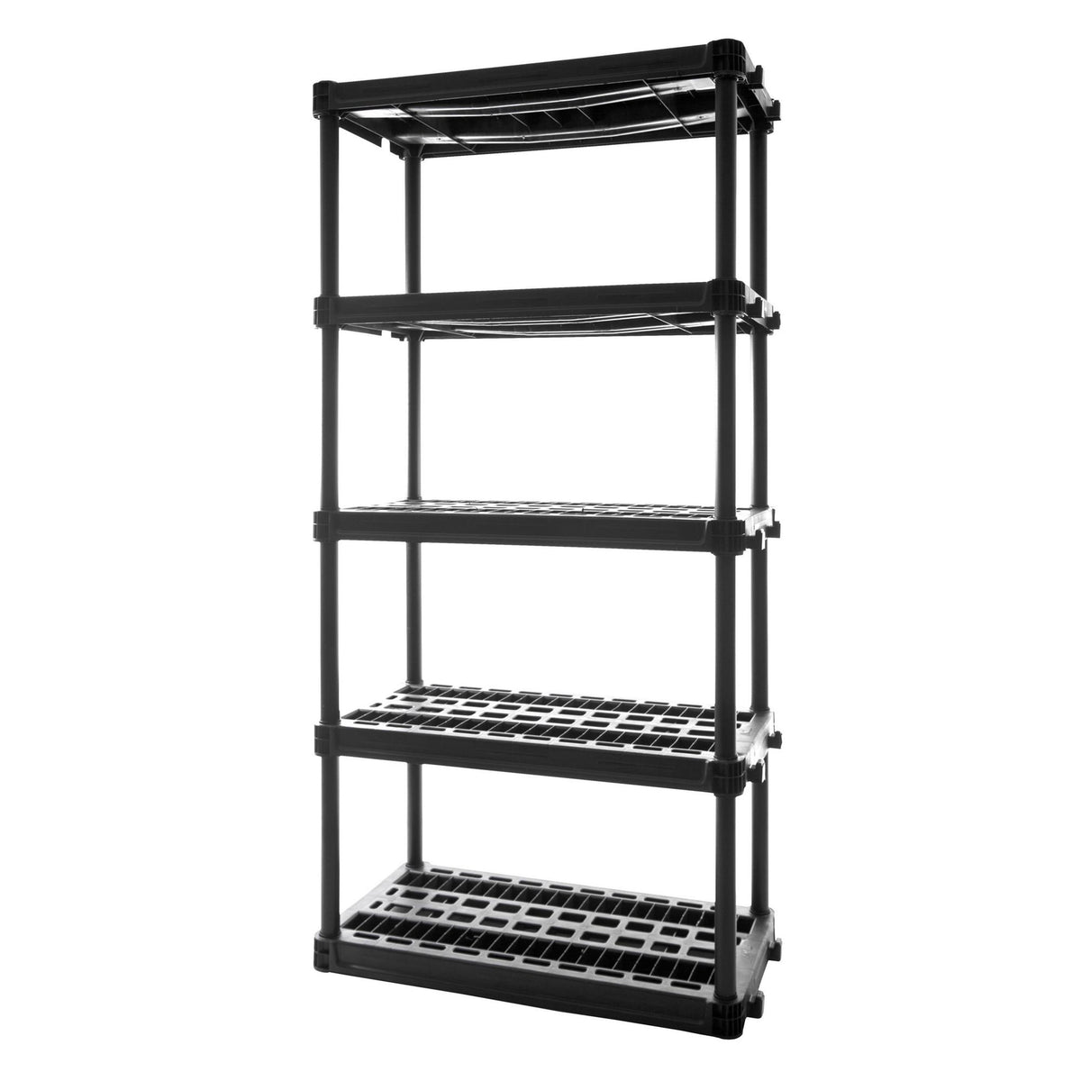 Plano 5-Shelf Heavy Duty Plastic Storage Shelves, 73” x 36” x 18”, 750lb Capacity