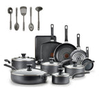 T-fal Easy Care Nonstick Cookware, 20 piece Set, Grey, B087SKDW