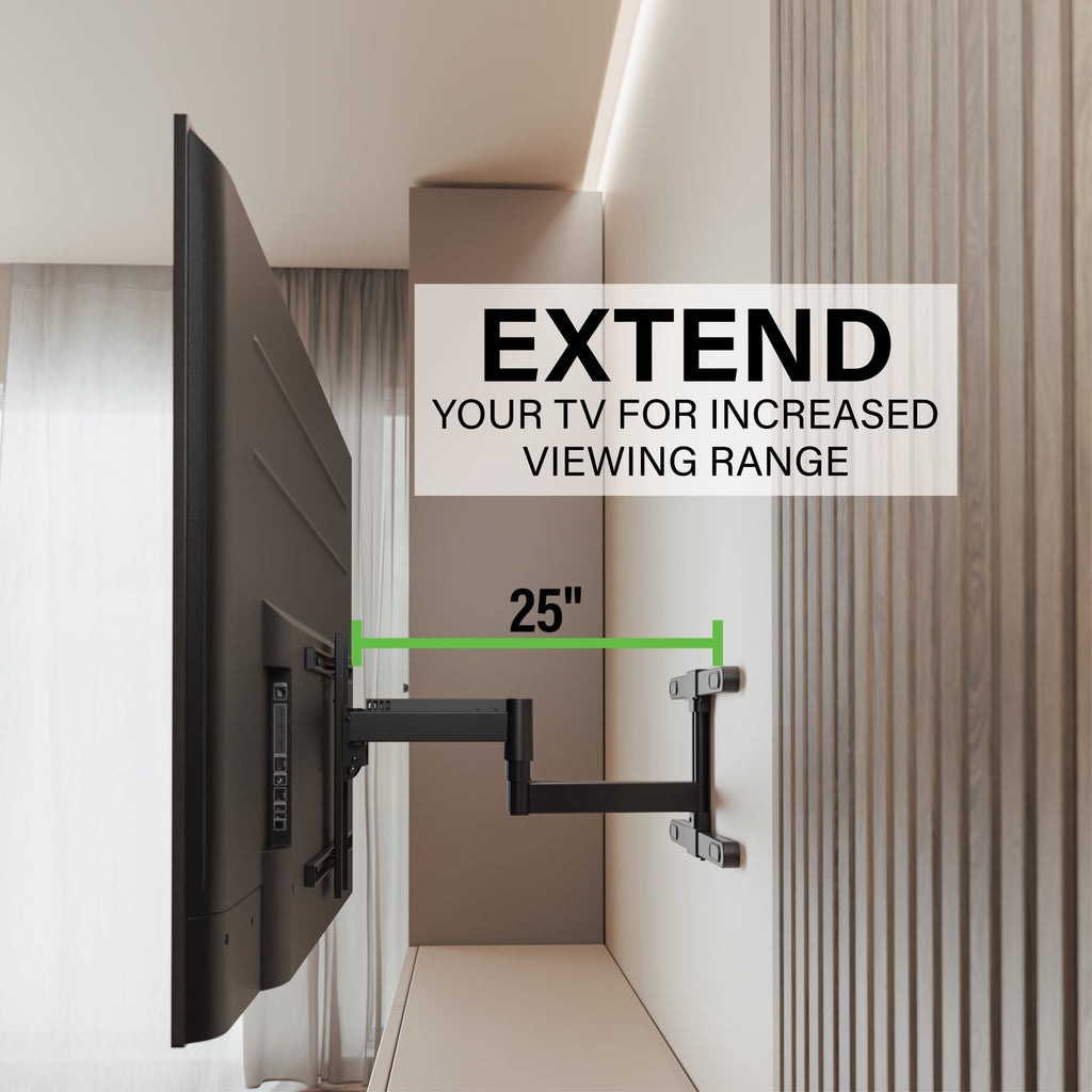 SANUS VuePoint Full-Motion TV Wall Mount for TVs 42"-90" up to 120 lbs – Height Adjust with Swivels, Tilts, and Extends up to 25" From the Wall
