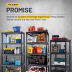 Plano 5-Shelf Heavy Duty Plastic Storage Shelves, 73” x 36” x 18”, 750lb Capacity