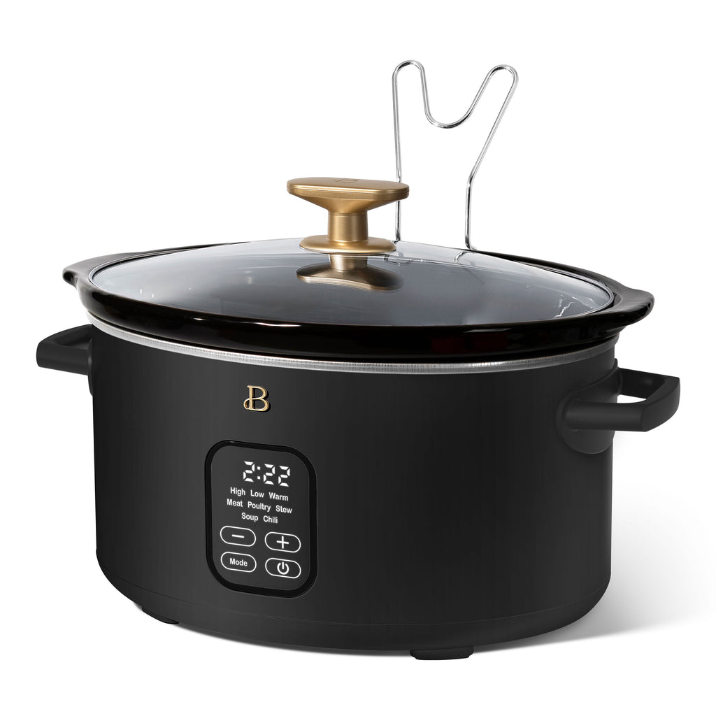 Beautiful 6 Qt Programmable Slow Cooker, Black Sesame by Drew Barrymore