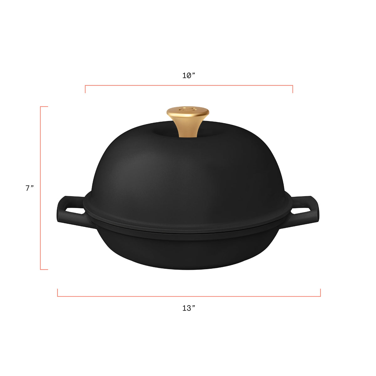 Beautiful Enameled Cast Iron Bread Oven, 10 inch, Round, Black Sesame by Drew Barrymore