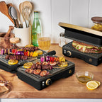 Beautiful 2-in-1 Panini Press & Grill with Detachable Plates, Black Sesame by Drew Barrymore