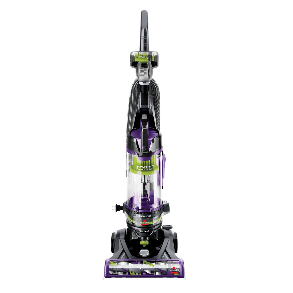 BISSELL PowerLifter Swivel Pet Rewind, Bagless, Upright Vacuum, Pet Friendly, Triple Action Brush Roll, Automatic Cord Rewind, Scatter Free Technology, 2259, Black & Purple